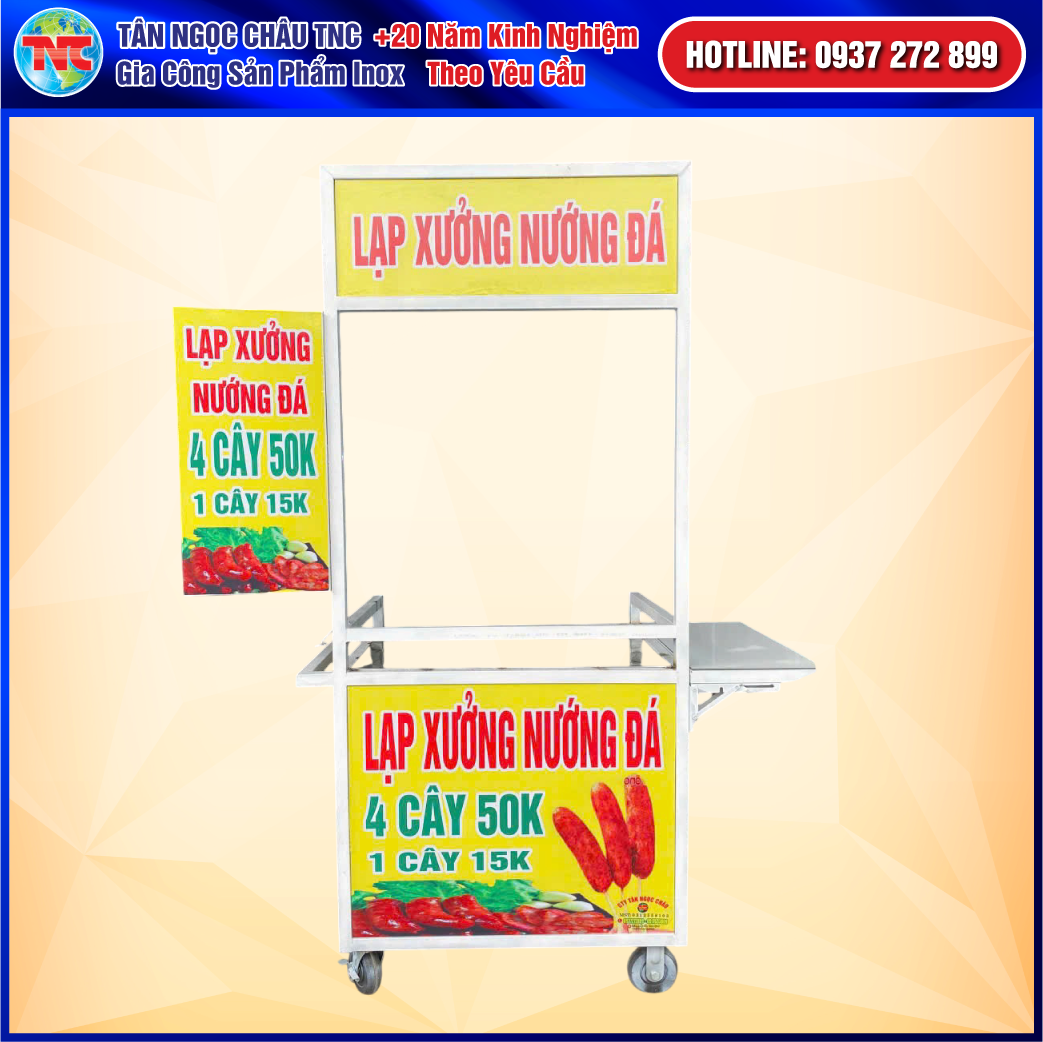 Xe Lạp Xưởng Nướng Đá Nhỏ Gọn 8 Tất